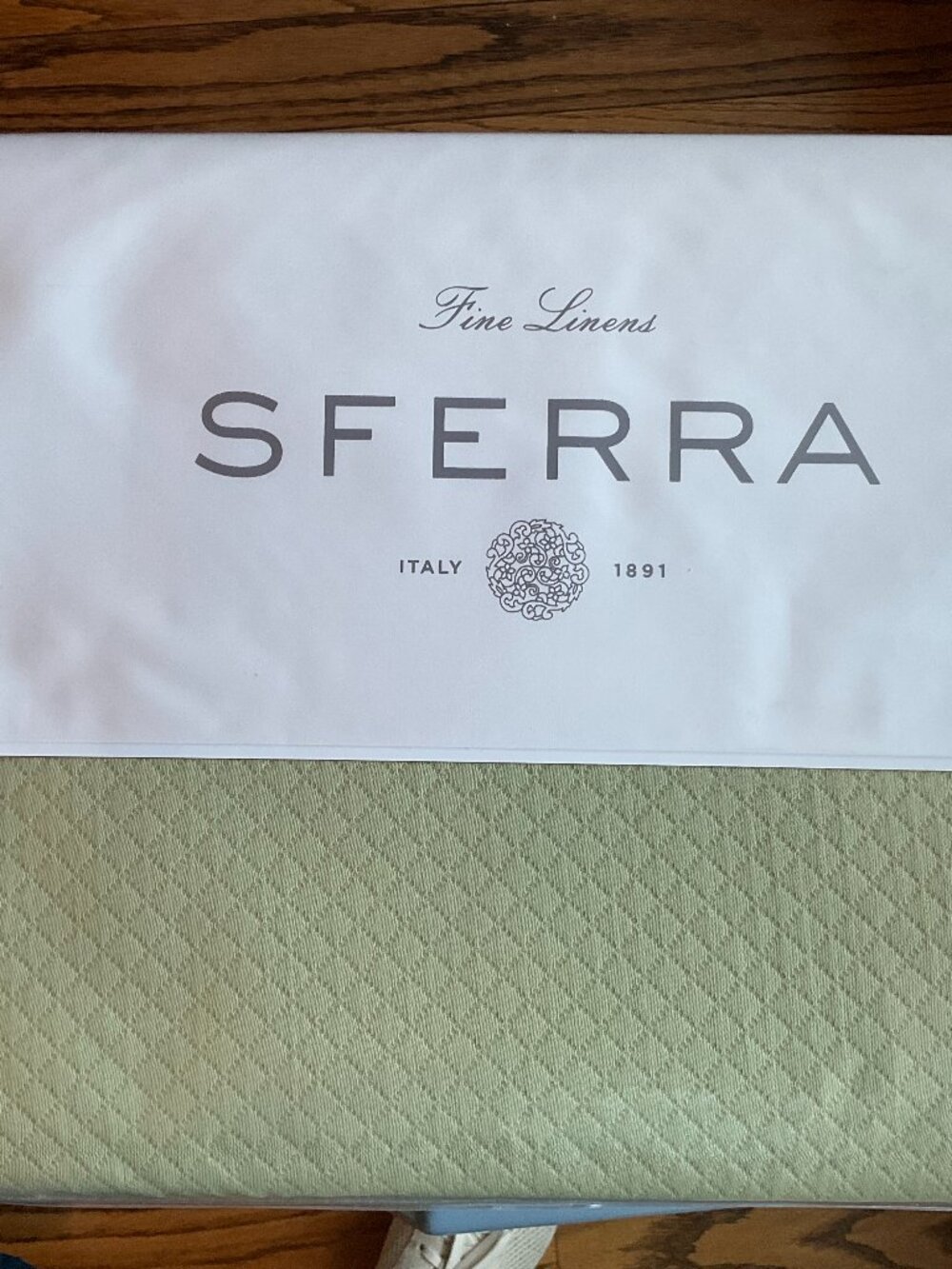 SFERRA KING COTTON MATELASSE COVERLET /NEW/MADE IN PORTUGAL/ Willow (GREEN)